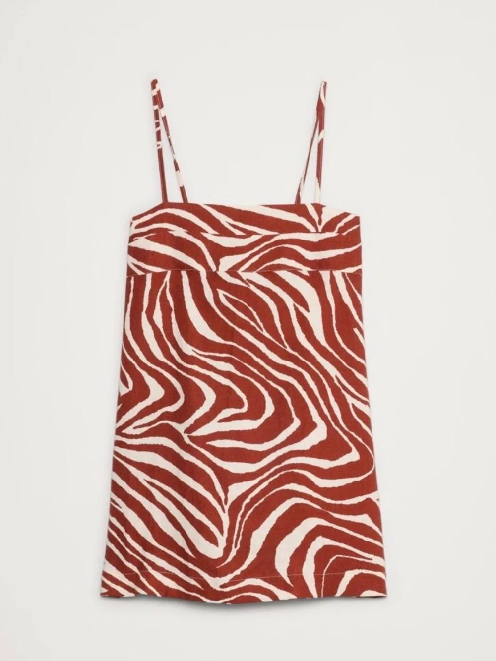 banana republic linen mini dress brown zebra print